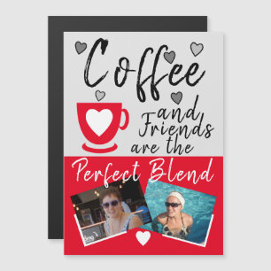 Coffee en Friends red foto's fridge magnet Magnetische Uitnodiging