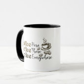 Coffee Everywhere Ceramic Mug for Coffee Lovers (Devant gauche)