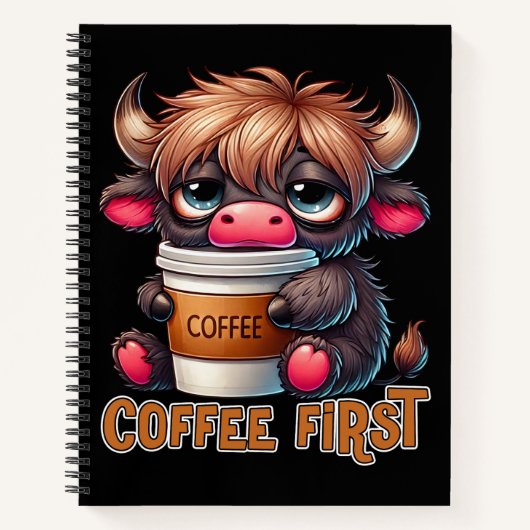 Coffee First Coffee Lover Gifts Notitieboek (Voorkant)