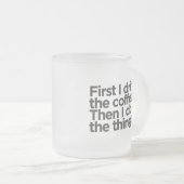 Coffee First Frosted Glass Mug (Devant droit)