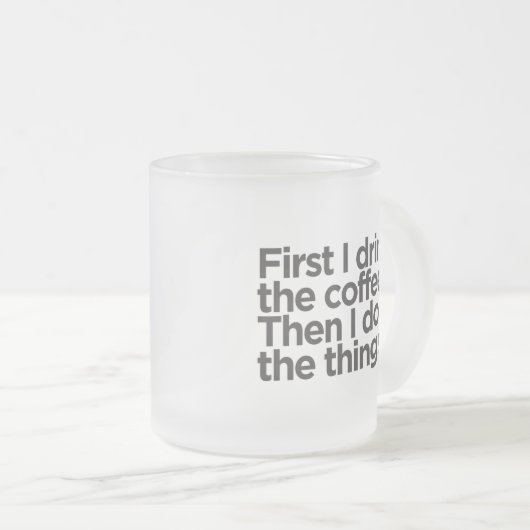 Coffee First Frosted Glass Mug (Devant droit)