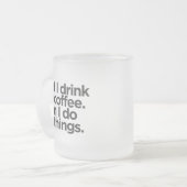 Coffee First Frosted Glass Mug (Devant gauche)