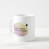 "Coffee First" minimalistische Mok - Prioritaire m (Voorkant links)