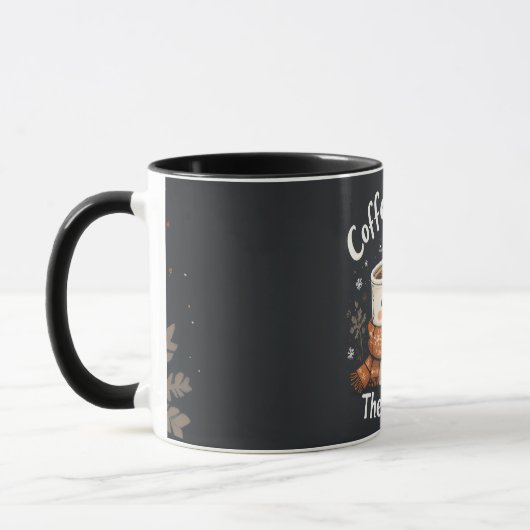 Coffee First, Then Snow – Cozy Winter Mug (Gauche)