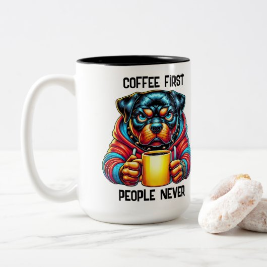 Coffee First Tweekleurige Koffiemok (Met donut)