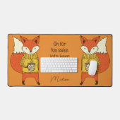 Coffee Fox aangepaste naam & tekst Bureaumat (Keyboard & Muis)