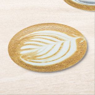Coffee Froth Leaf Art Ronde Kartonnen Onderzetter