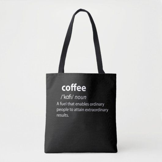 Coffee Funny Dictionary Definition Draagtas (Voorkant)