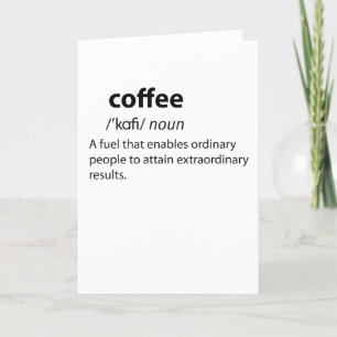 Coffee Funny Dictionary Definition Feestdagen Kaart