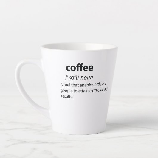 Coffee Funny Dictionary Definition Latte Mok (Links)
