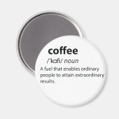 Coffee Funny Dictionary Definition Magneet (Voorkant / Achterkant)