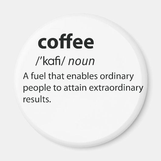 Coffee Funny Dictionary Definition Magneet (Voorkant)