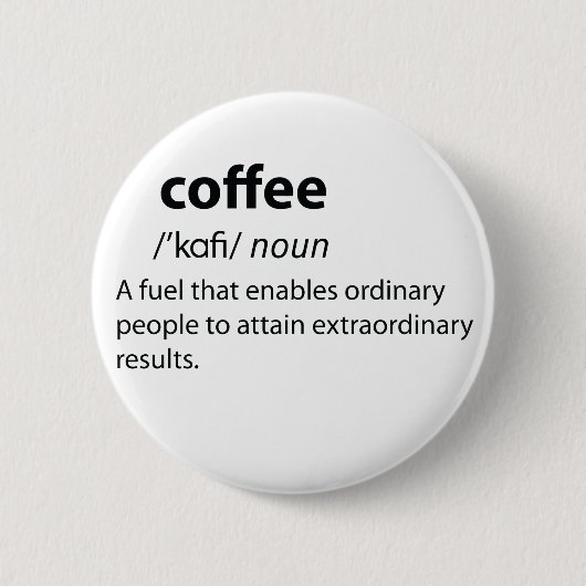 Coffee Funny Dictionary Definition Ronde Button 5,7 Cm (Voorkant)