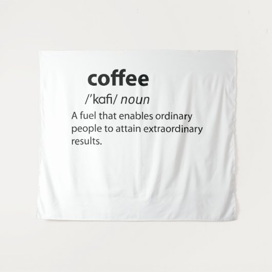 Coffee Funny Dictionary Definition Wandkleed (Voorkant (horizontaal))