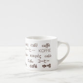"Coffee" Geschreven in 13 talen Bone China Mok (Rechts)