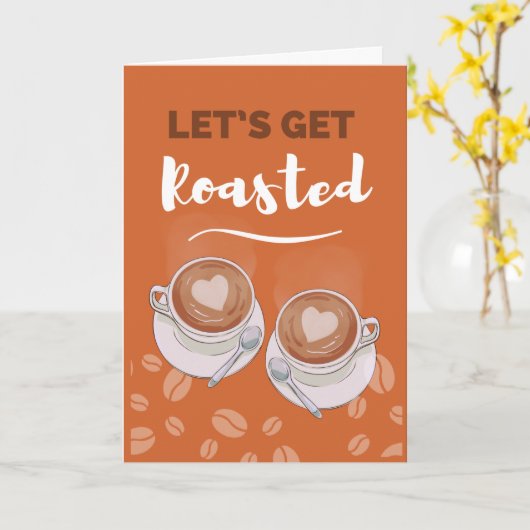 Coffee Get Together Let’s Get Roasted Invitation (Fleur jaune)