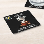 Coffee Ghost Vierkante Kartonnen Onderzetter (Schuin)