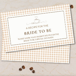 Coffee Gingham Recipe For Bride Love is Brewing Informatiekaartje