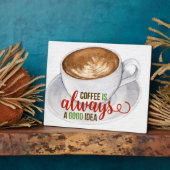 Coffee Good Idee Waterverf Typografie Fotoplaat (Zijkant)