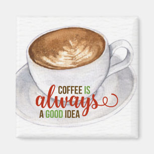 Coffee Good Idee Waterverf Typografie    Magneet