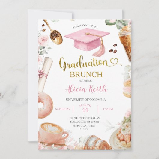 Coffee Graduation party Invitation (Devant)