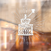 Coffee Grinder Chalk Lettering Keep Calm and Drink Raamsticker (Vel 2)