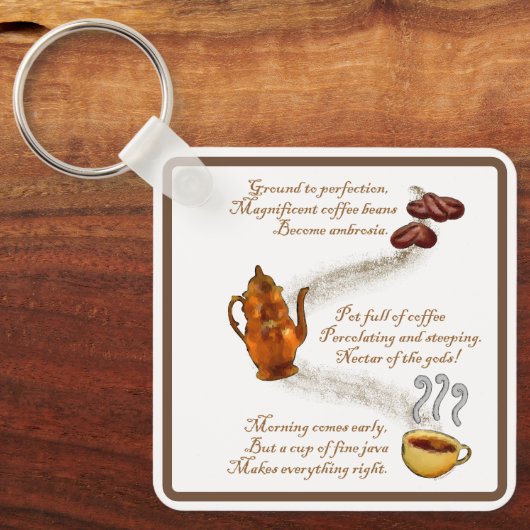 Coffee Haiku Sleutelhanger (Voorkant)
