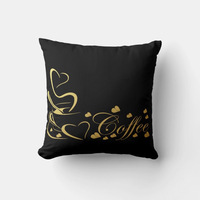 Coffee Heart Gold Kussen (Voorkant)