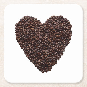 Coffee Heart Vierkante Kartonnen Onderzetter