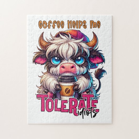 Coffee Helps Me Tolerate Idiots Legpuzzel (Verticaal)