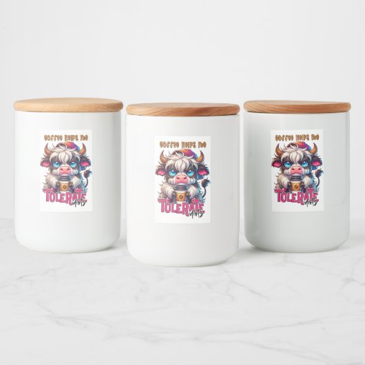 Coffee Helps Me Tolerate Idiots  Voedselcontainer Etiket (Flessen)