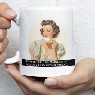 Coffee Helpt me Funny Retro 50s Gezegde Koffiemok