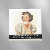 Coffee Helpt me Funny Retro 50s Gezegde Magneet