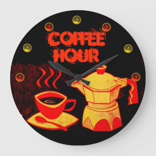 COFFEE HOUR /Red Yellow Coffee cup and kluis Grote Klok