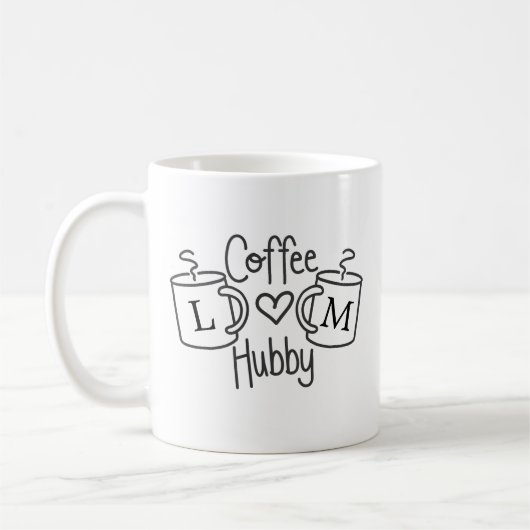 Coffee Hubby Love Monogram Mok (Links)