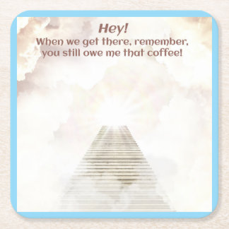 Coffee in heaven vierkante kartonnen onderzetter