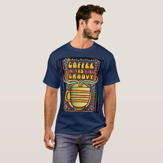 Coffee is Groovy T-shirt (Voorkant volledig)