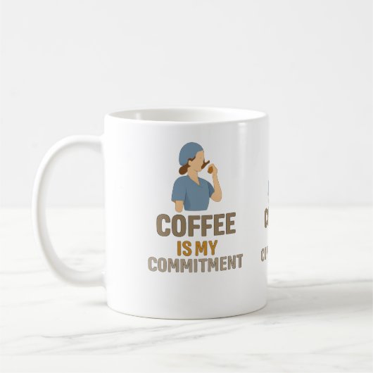 Coffee Is My Commitment – Funny Nurse Coffee Mug Koffiemok (Links)