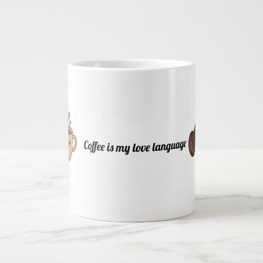 Coffee Is My Love Language Extra Grote Beker (Voorkant)