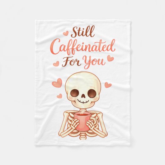 Coffee Is My Valentine Skeleton Valentines Day Cof Fleece Deken (Voorkant)