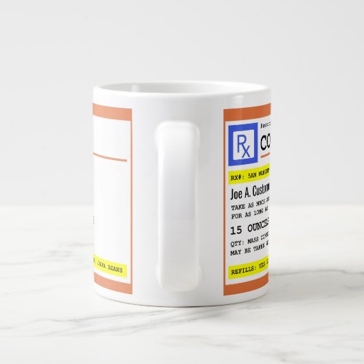 Coffee Jumbo-Mok met aangepaste naam voorschrijven Jumbo Mok (Achterkant)