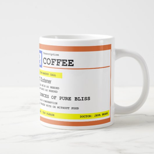 Coffee Jumbo-Mok met aangepaste naam voorschrijven Jumbo Mok (Rechts)