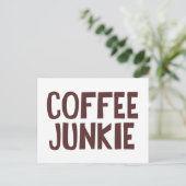 Coffee Junkie Briefkaart (Staand voorkant)
