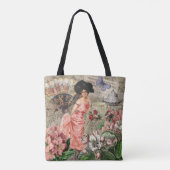 Coffee Lady Victoriaans Vrouw Roze Classy Draagtas (Achterkant)