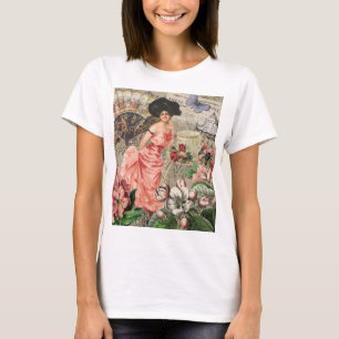 Coffee Lady Victoriaans Vrouw Roze Classy T-shirt