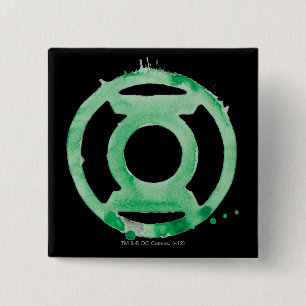Coffee Lantern-symbool - groen Vierkante Button 5,1 Cm