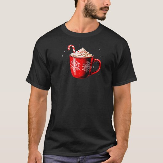 Coffee Late Hot Cocoa Gingerbread Candy Cane Chris T-shirt (Voorkant)