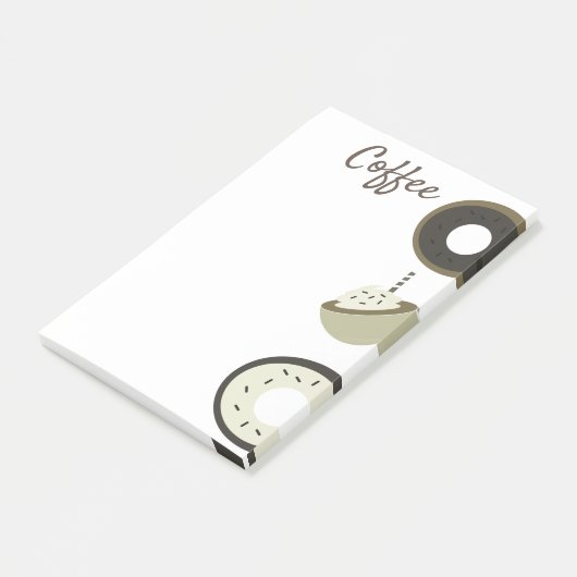Coffee Latte Chocolate Donut Cafe Post-it Notes (Schuin)