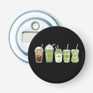 Coffee Latte Green Schattige Irish St Patrick's Da Button Flesopener