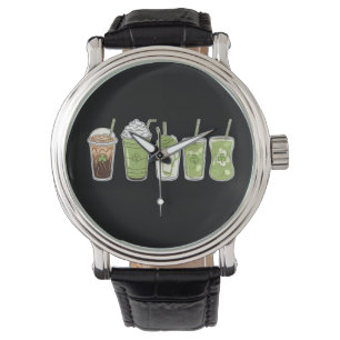 Coffee Latte Green Schattige Irish St Patrick's Da Horloge